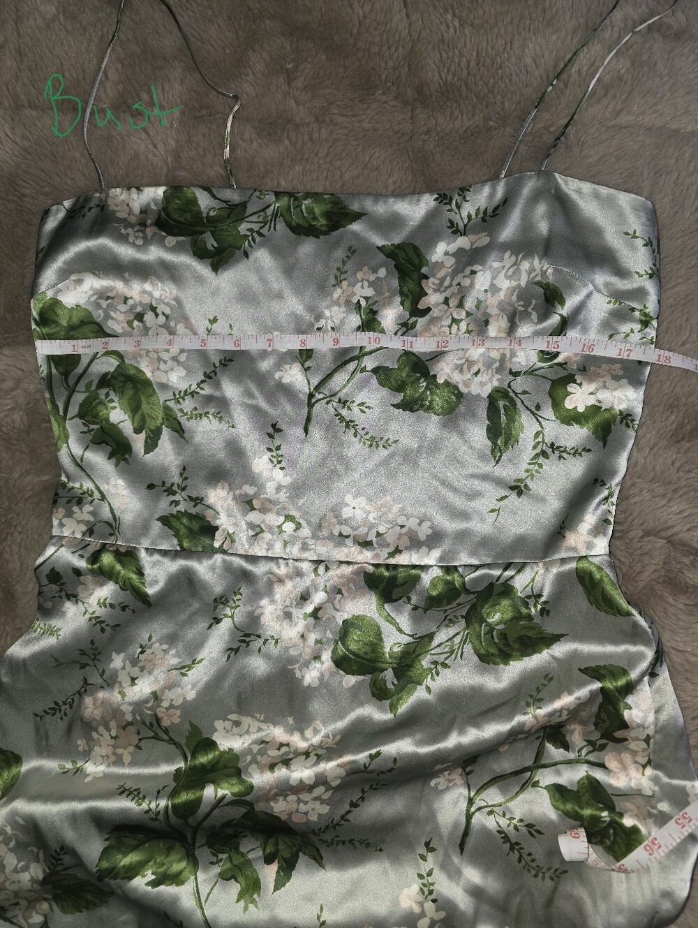 Reformation-Frankie Silk Dress-Sage Green Floral Maxi Dress - Picture 9 of 11